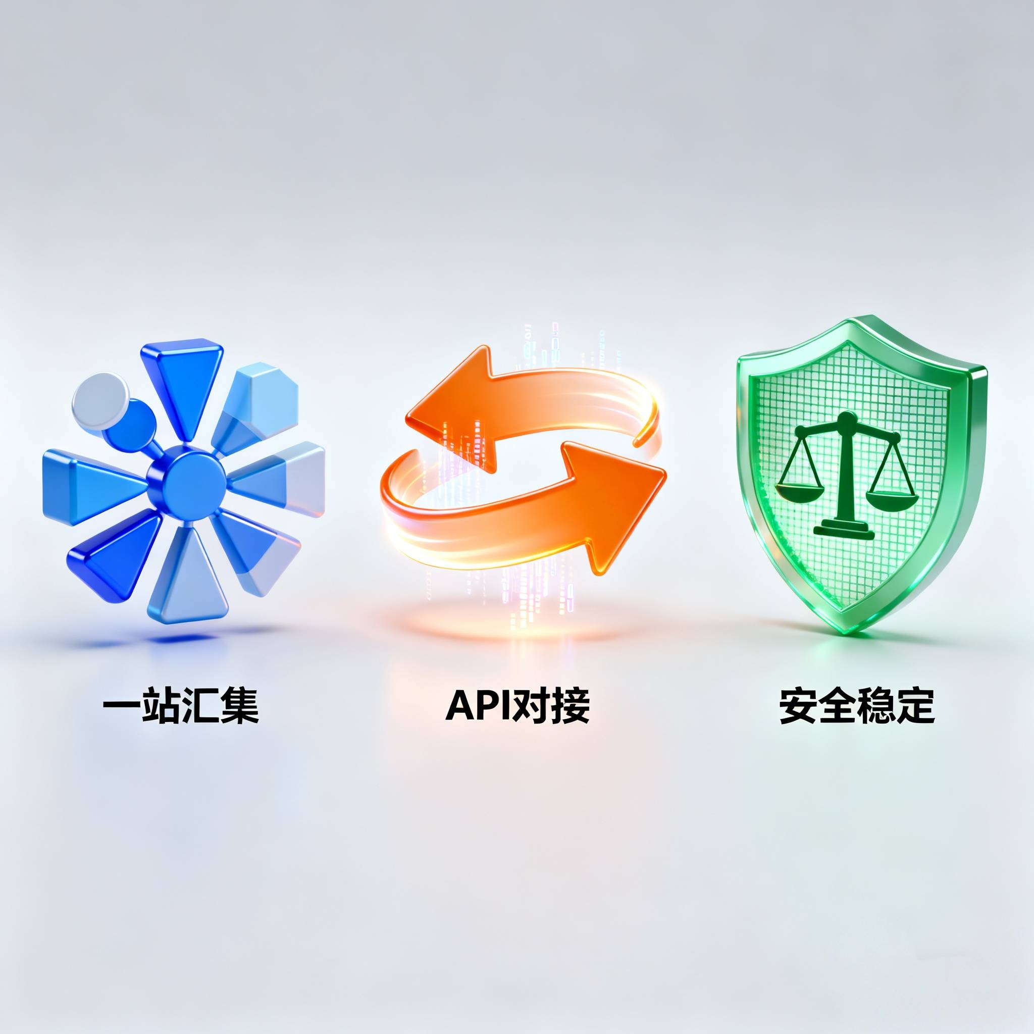平台优势插图，展示API集成、资源和安全